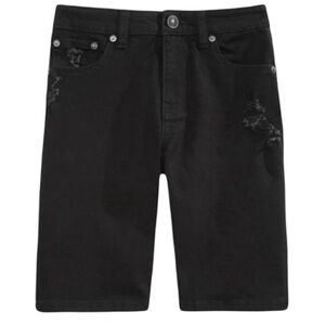 Ring of Fire Big Boys Riot Slim-Fit Distressed Stretch Black Shorts size 16 nwt